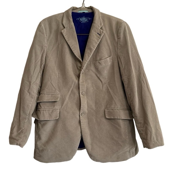 Ben Sherman Jacket Mens Tan Corduroy Blazer  EU 56/ US 44 Notched Lapel - Picture 1 of 7